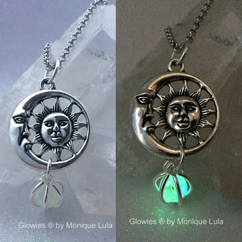 Sun & Moon Glow Glass Orb Necklace